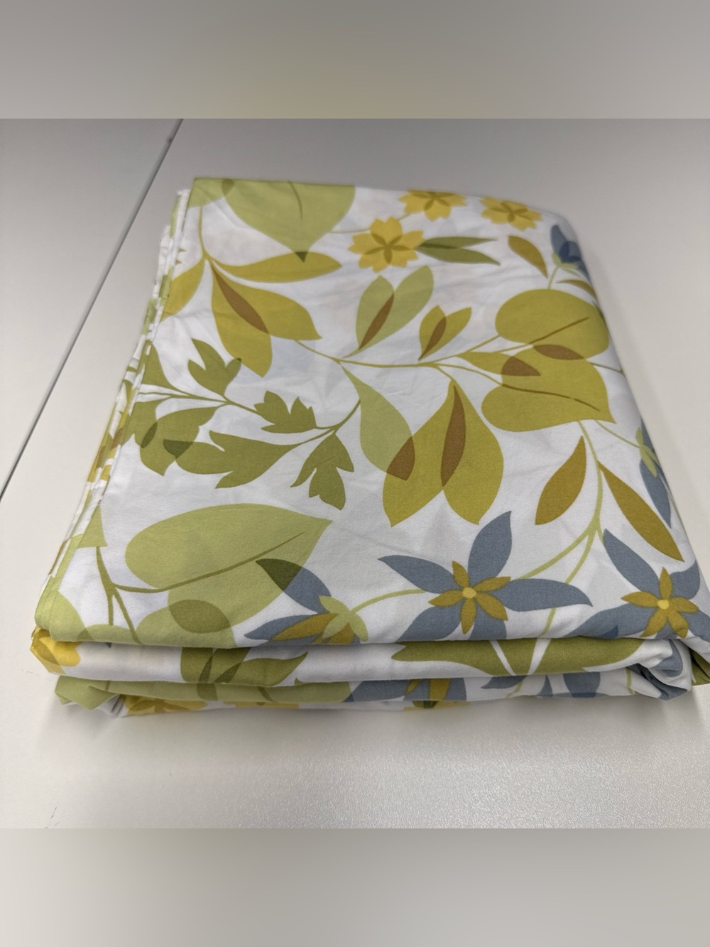 LL BEAN Botanical Floral Queen Duvet Cover Percale 100% Organic Cotton